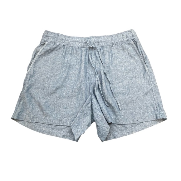 GAP Pants - GAP Blue Linen Blend Pull On Front Tie Shorts with Pockets Women’s Size Large